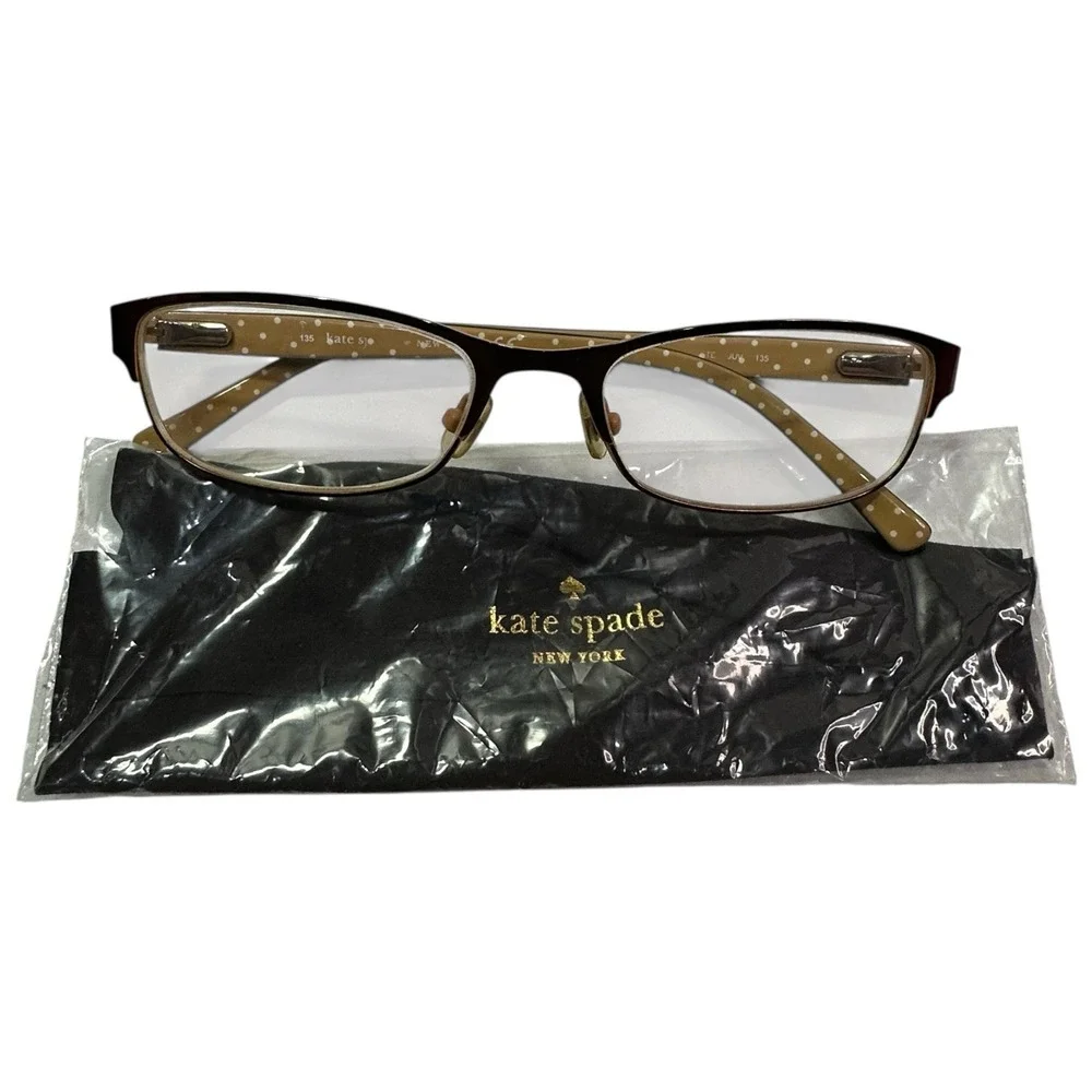 Kate Spade Ambrosette JUV Brown Metal Full Rim Eyeglasses Frames 52-17 135 11860
